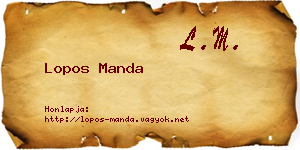 Lopos Manda névjegykártya